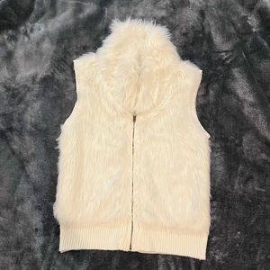 Faux Fur Vest ~ Cream ~ Small